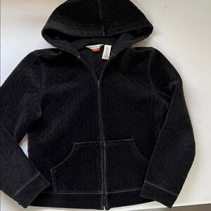 French Laundry velour black hoodie